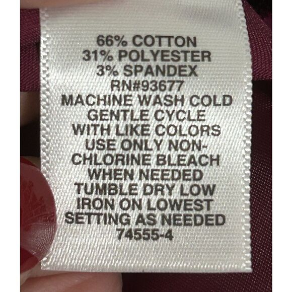 Liz Claiborne Women's Size 14 Pleated Dress Pants Wine Maroon - Picture 4 of 6